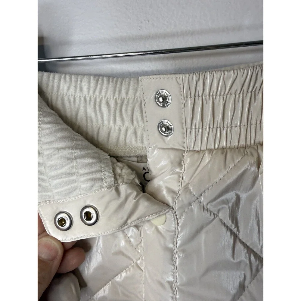Athleta Girl White Quilted Toasty Buns Sherpa Lined Snowbound Small Sz 7 - Picture 4 of 10